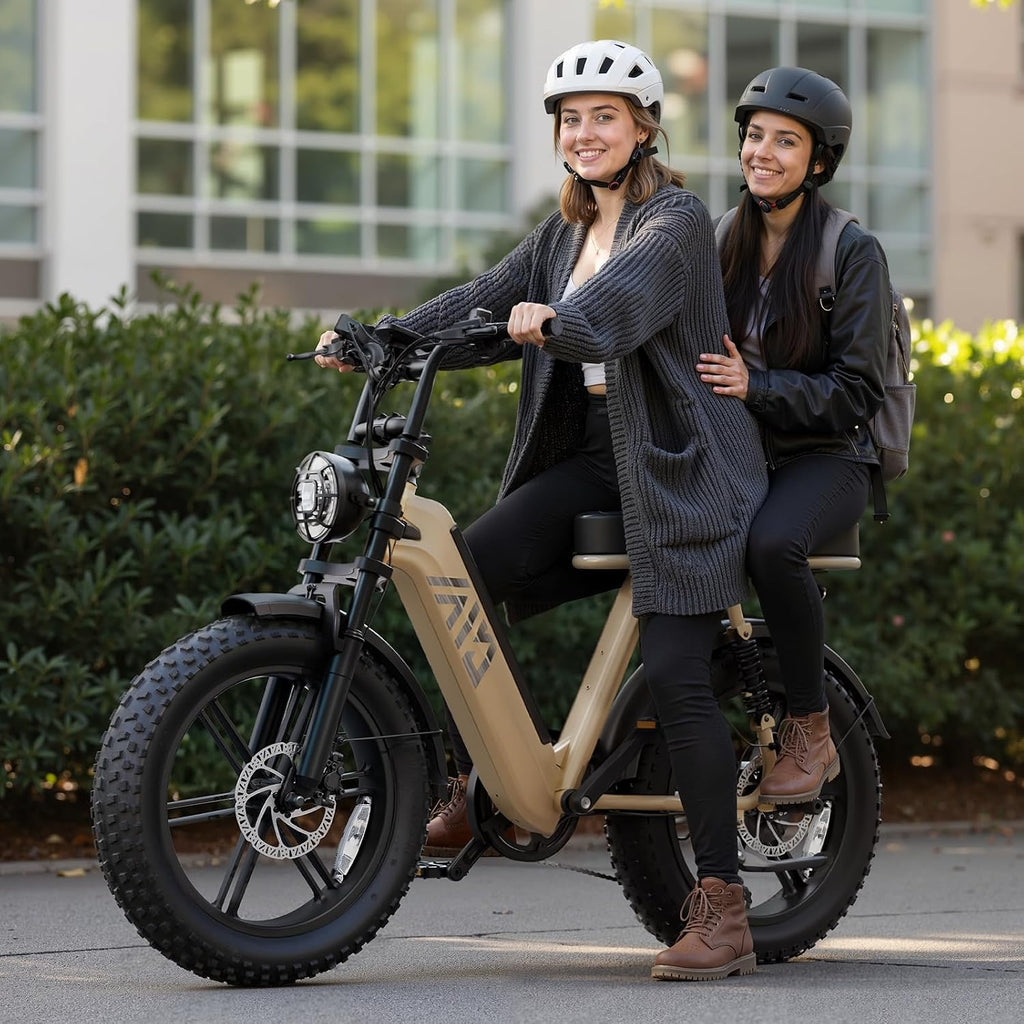 TST Electric Bike for Adults, 1500W Peak Motor 60 Miles Fat Tire Ebike with 48V 15Ah Removable Battery 20' Fat Tire Electric Bike, Full Suspension and 7-Speed