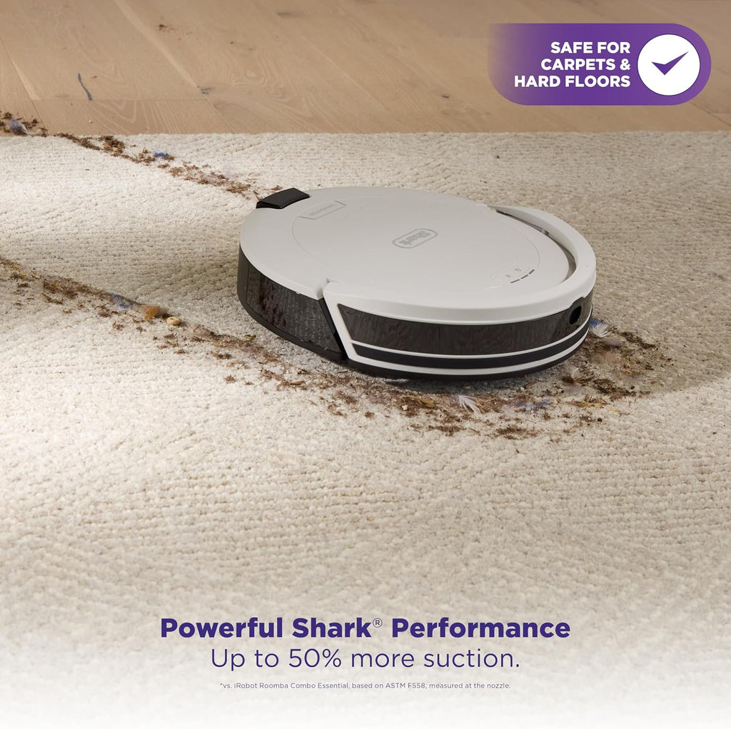Shark Navigator | Robot Vacuum Cleaner with Powerful Suction for Pet Hair, Rugs, Carpets & Hard Floors | Bagless Self-Empty Base | 30-Day Capacity | SmartPath LiDAR Navigation | White | AV2110S