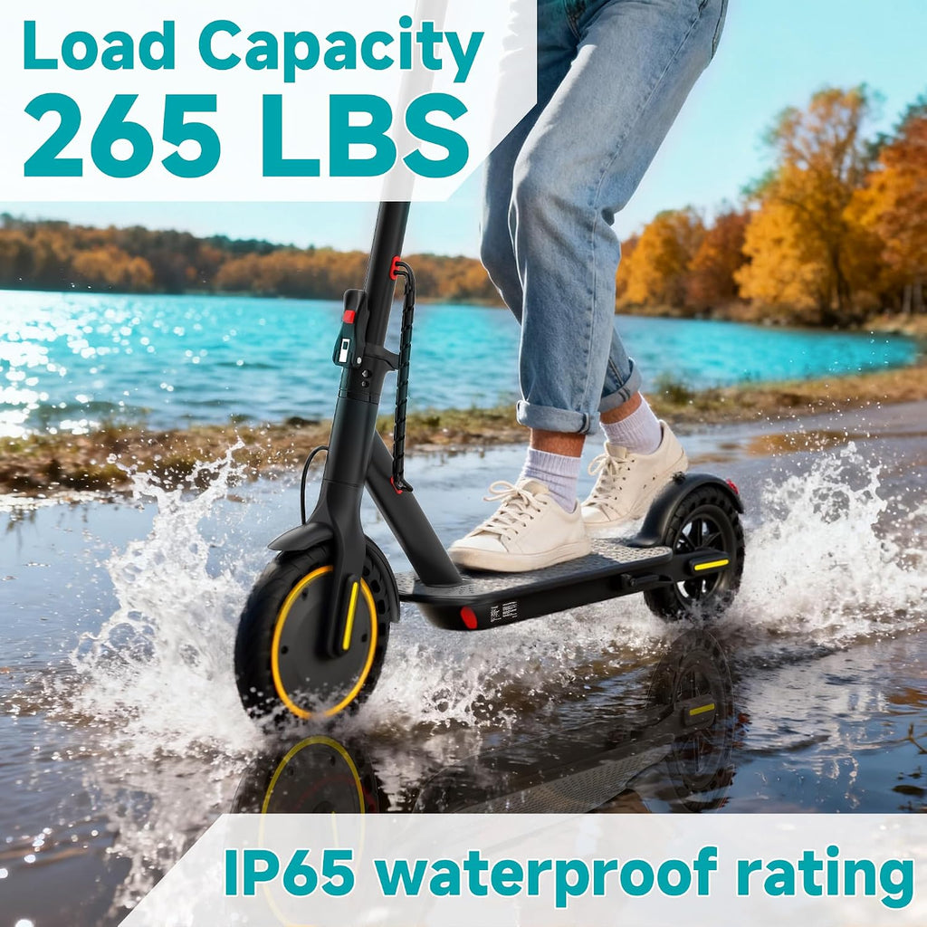 Qlaway Electric Scooter for Adults, 350W/500W Motor, 16-22 Miles Range, 8.5'/10' Solid Tires, Dual Braking & Suspension, Folding Portable Commuting E-Scooter with App