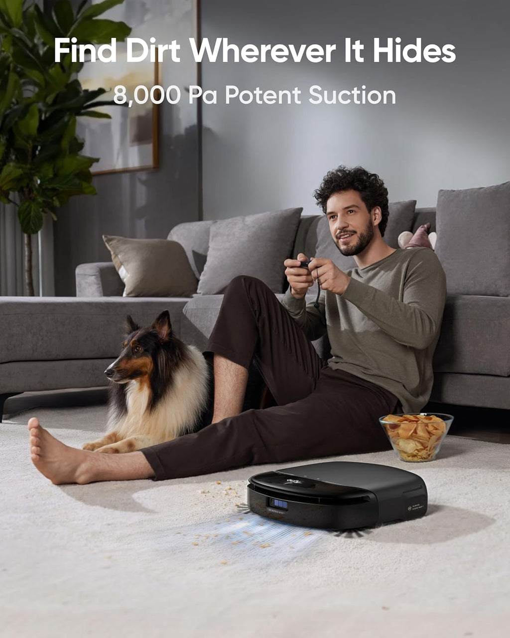 eufy Certified Like-New S1 Pro Robot Vacuum Omni with All-in-One Station, HydroJet Vacuum and Mop Combo, Eco-Clean Ozone, Obstacle Avoidance, Auto Mop Washing & Drying, Self-Emptying (Renewed)
