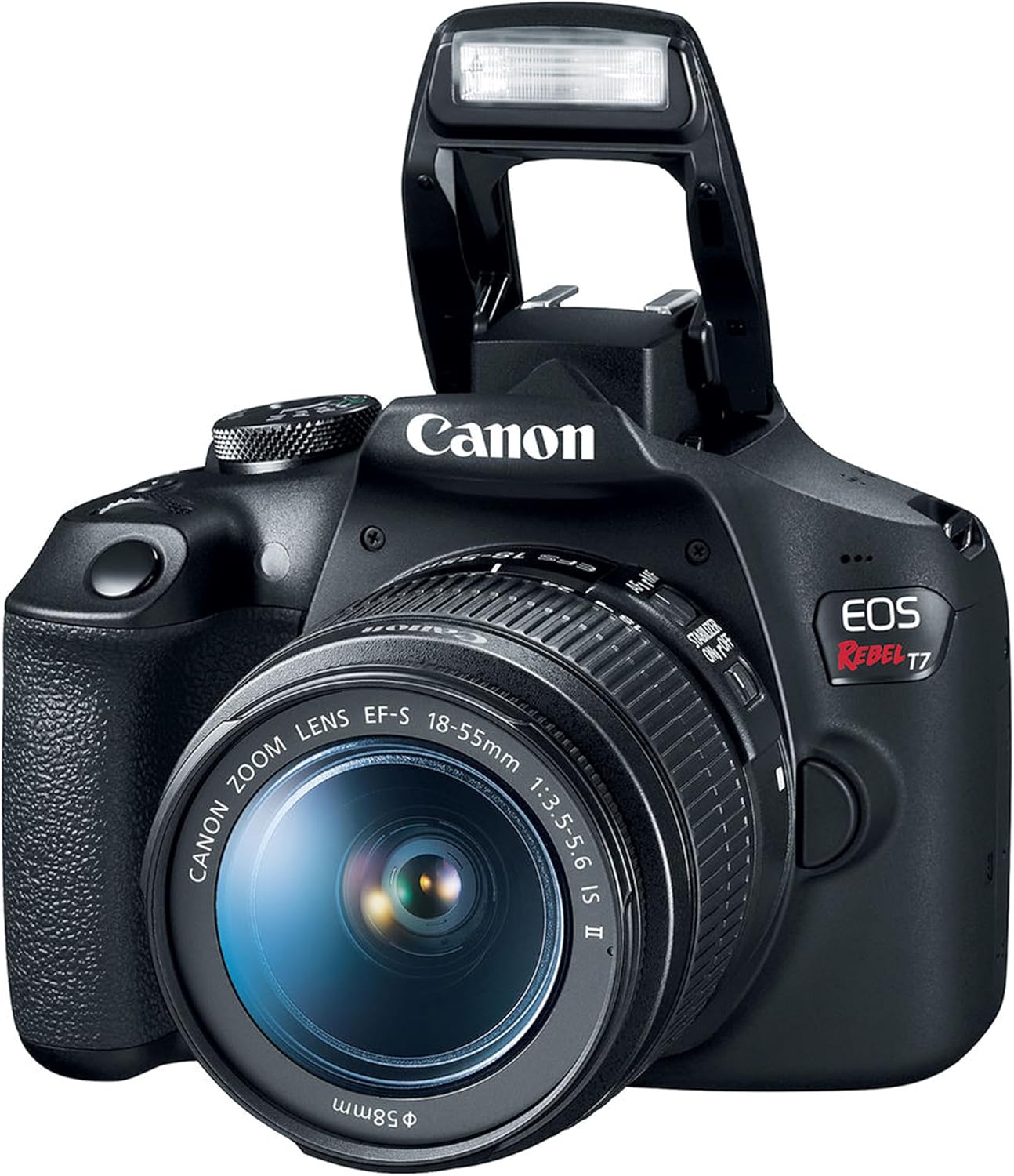 Canon EOS Rebel T7 DSLR Camera with 18-55mm f/3.5-5.6 Lens| 24.1MP APS-C CMOS Sensor | Full HD 1080/30 | DIGIC 4+ with, 64GB Memory, Filter, More (Renewed)