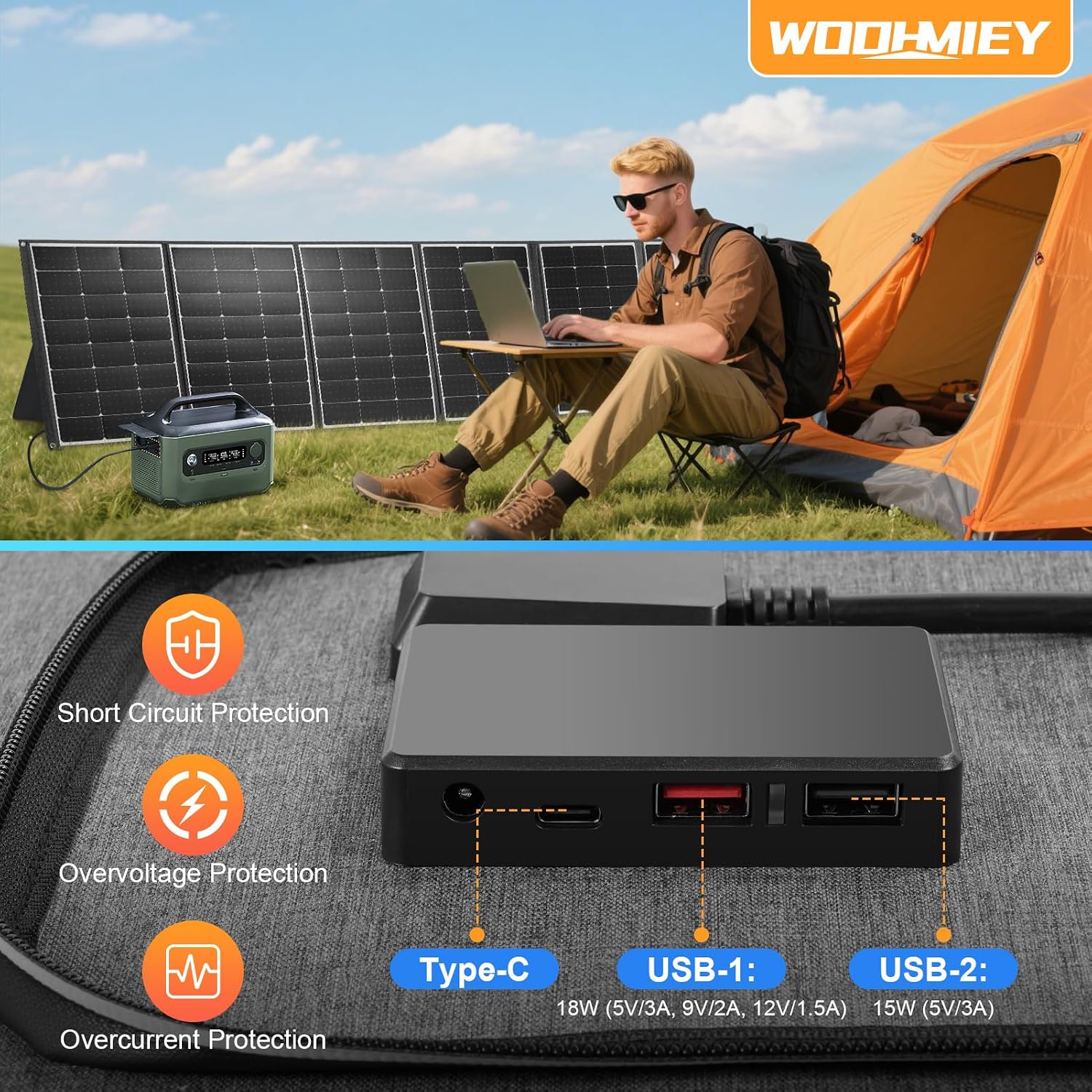 Portable Foldable Solar Panel Kit,Rainproof Solar Panel Monocrystalline Silicon, Solar Panel Charger with Stand & Controller, Controller for Camping, Charing Panel, Hiking (400W)