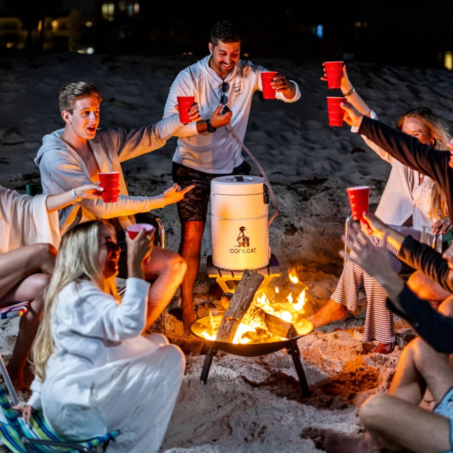 CoolCat 2-Gallon Electric Cooler Beverage Dispenser | Battery-Powered & Rechargeable Insulated Drink Dispenser with 24-Hour Pump | Portable Water Cooler for Camping, Tailgating & Parties