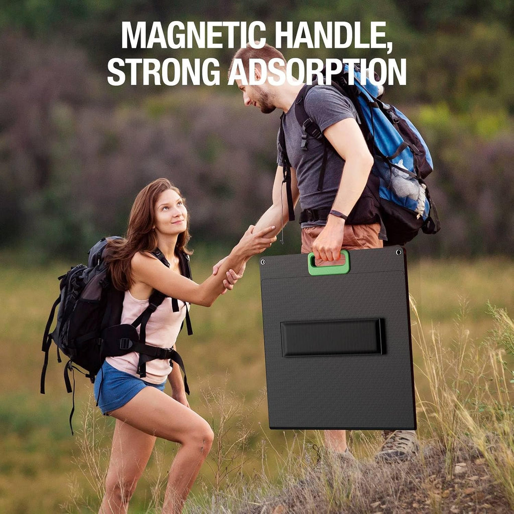 100W Portable Solar Panel for Power Station Generator, 23.5% High Efficiency ETFE 18V Foldable Solar Charger with High-Efficiency Battery Charger for Outdoor Camping RV Trip Offgrid