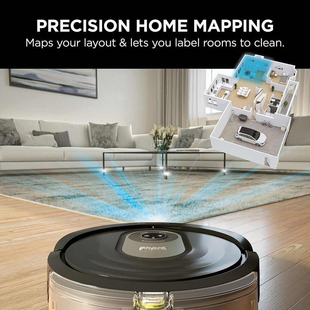 Shark AV2001WD AI VACMOP 2-in-1 Robot Vacuum and Mop with Self-Cleaning Brushroll, Home Mapping, Perfect for Pet Hair,Compatible Alexa,Wi-Fi Black/Brass (Renewed)