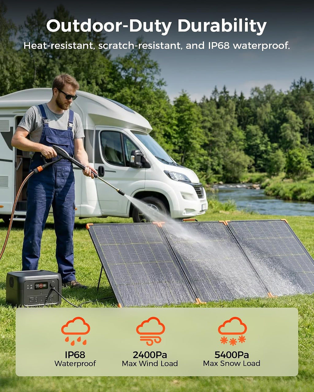 ZOUPW 230W Bifacial Portable Solar Panel, N-Type 16BB 25% Efficiency Foldable Solar Charger for Jackery/EcoFlow Delta/Bluetti/Anker C1000, IP68 Waterproof for RV Camping Off-Grid Emergency Power