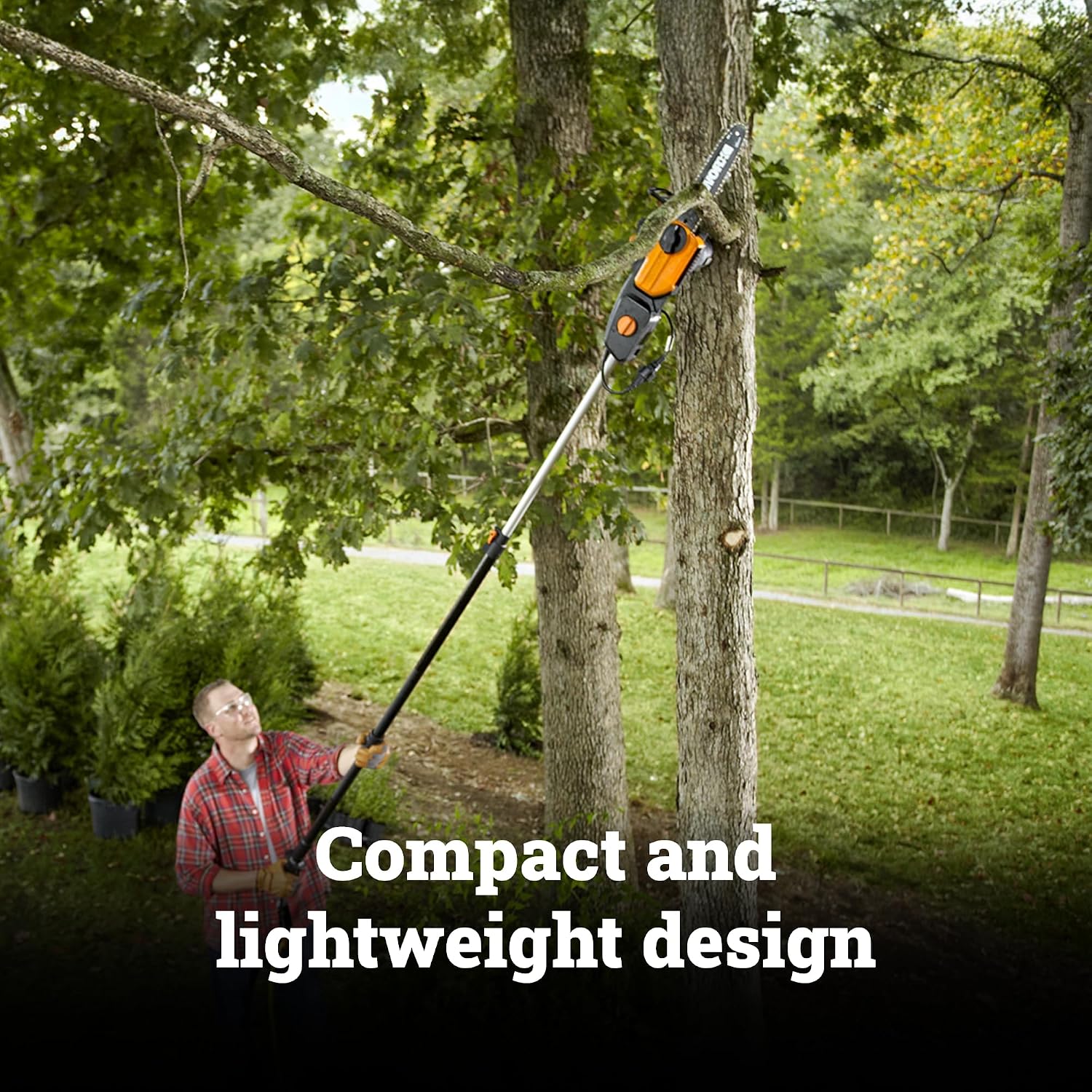 WORX Pole Saw, 8 Amp 10' Electric Pole Saw, Up to 10 ft., 28 ft/s chain speed