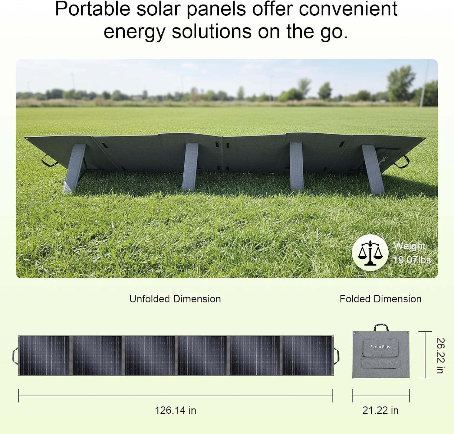 SolarPlay 400W Portable Solar Panel with Adjustable Kickstands, Foldable Solar Panel for Power Station, RV, Camping, Power Backup, Outdoor Generators, Blackout
