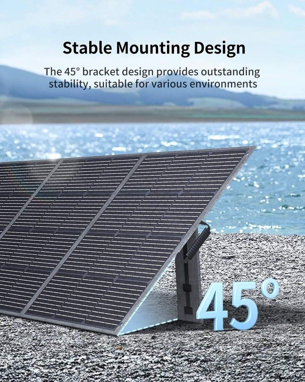 400W Portable Solar Panel with Adjustable Kickstand, Foldable & Durable, 23.5% High Efficiency, Waterproof IP68 for Power Station Off Grid Outdoor Adventures Camping RV Road Trip (400W Solar Panel)