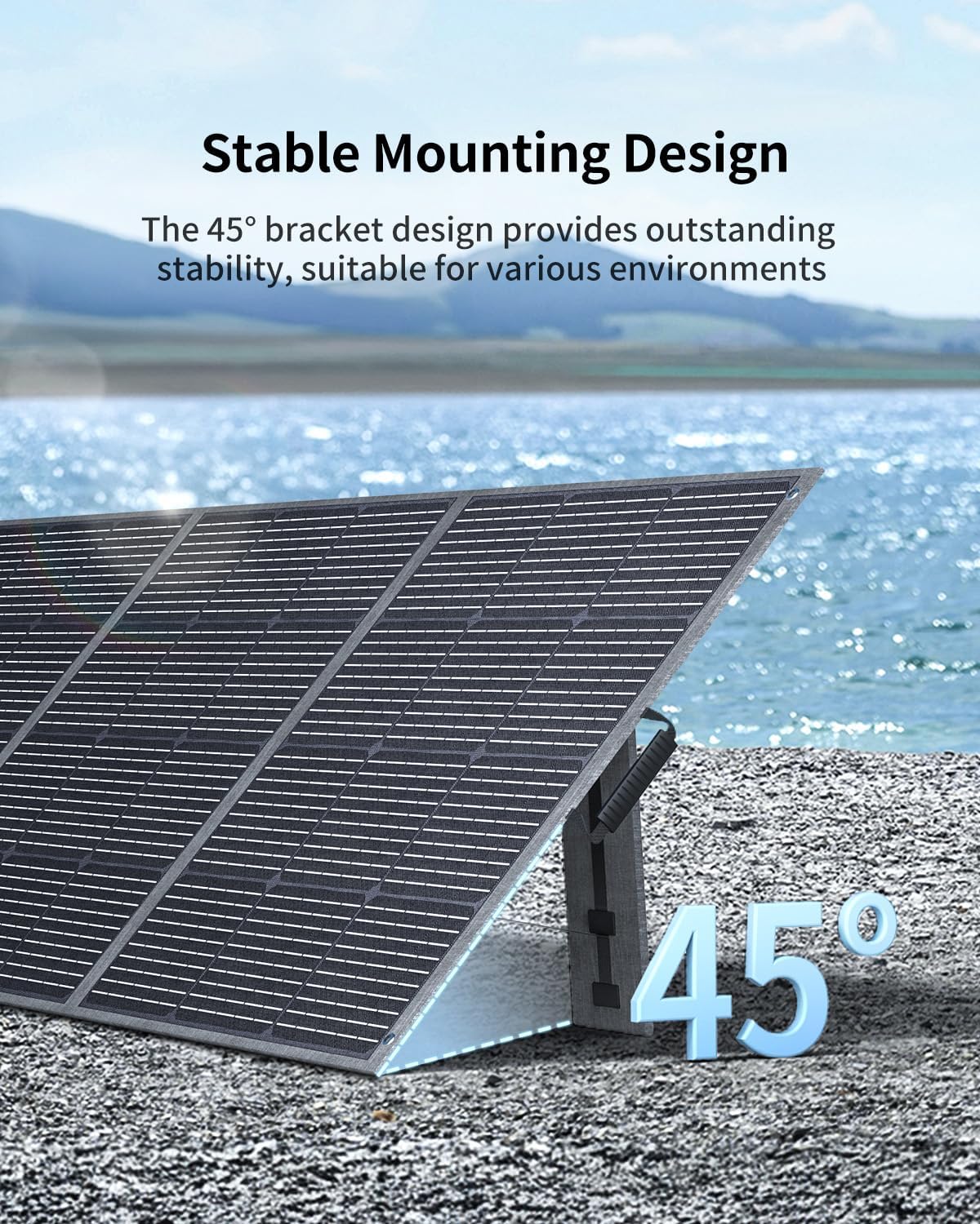 400W Portable Solar Panel with Adjustable Kickstand, Foldable & Durable, 23.5% High Efficiency, Waterproof IP68 for Power Station Off Grid Outdoor Adventures Camping RV Road Trip (400W Solar Panel)
