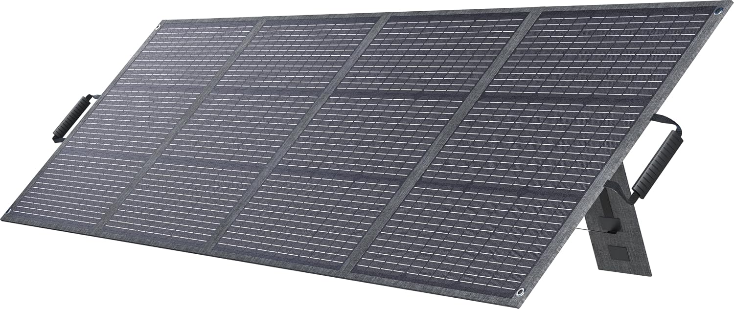 200W Portable Solar Panel with Kickstand, Foldable & Durable, 23.5% High Efficiency, Waterproof IP68 for Power Station Off Grid Outdoor Adventures Camping RV Road Trip Home (200W Solar Pannel)