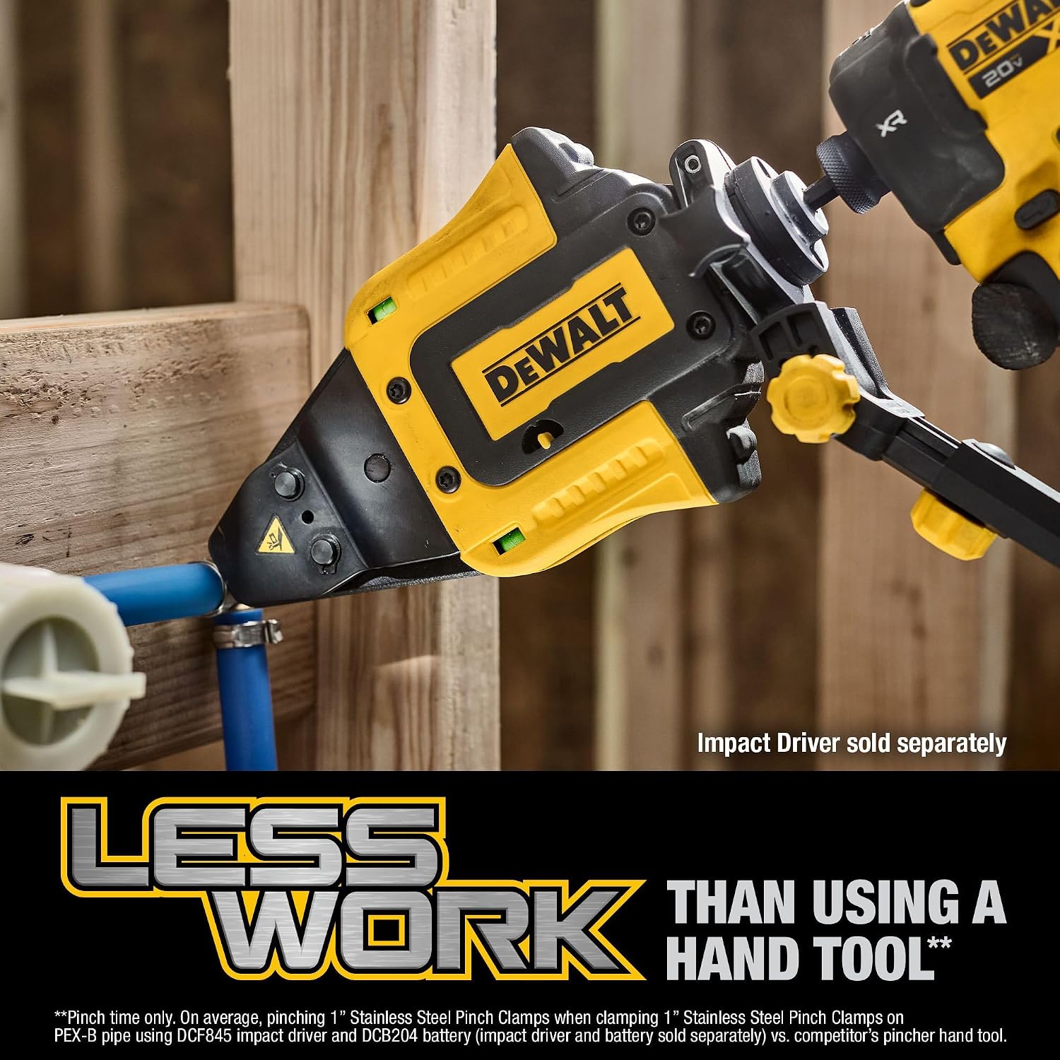 DEWALT IMPACT CONNECT PEX Pinch Clamp Attachment for Impact Driver, Plumbing Tool (DWAPXPIR)