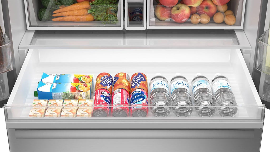 Sharp SJF2955KS 28.9 cu. ft., 3-door French Door Refrigerator, Ice/Water Dispenser, Advanced Cooling Plus System, Chill-Boost & Freezer-Boost, Automatic Dual Ice Maker Garage Ready, Stainless Steel