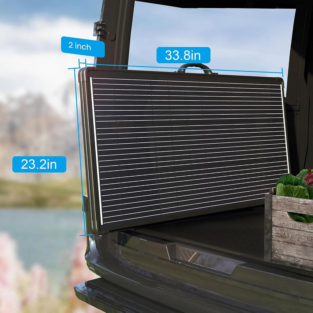 ACOPOWER 200W Portable Solar Panel Kit, Waterproof 20A Charge Controller for 12V Battery and Solar Generator for RV, Camper Trailer& Marine Black