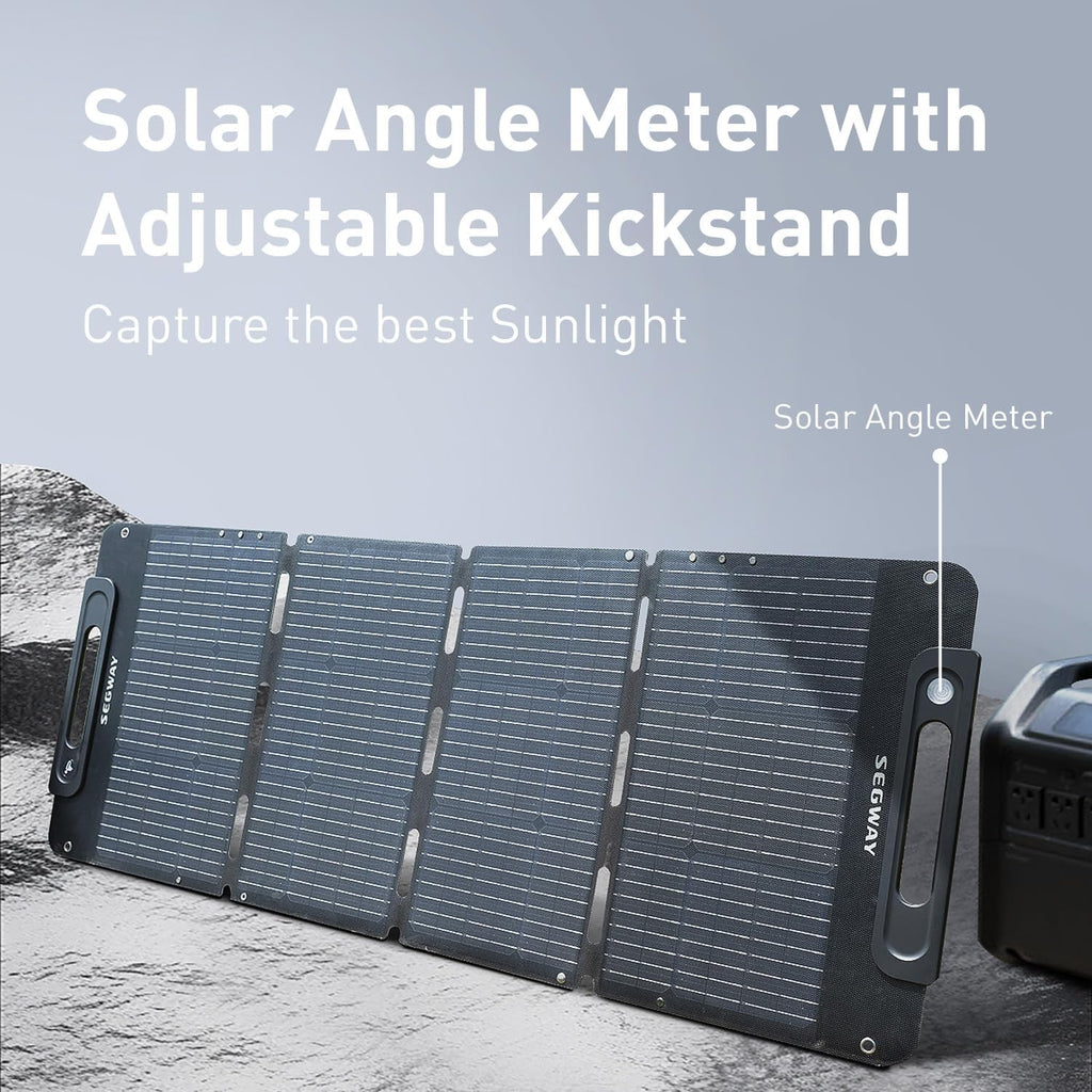 Segway SP200 Portable Solar Panel 200 Watt 20 Volt, High Efficiency Monocrystalline PV Module Power Charger for RV Rooftop Farm and Camping Hiking Off-Grid Living, Compatible with Segway Cube Series