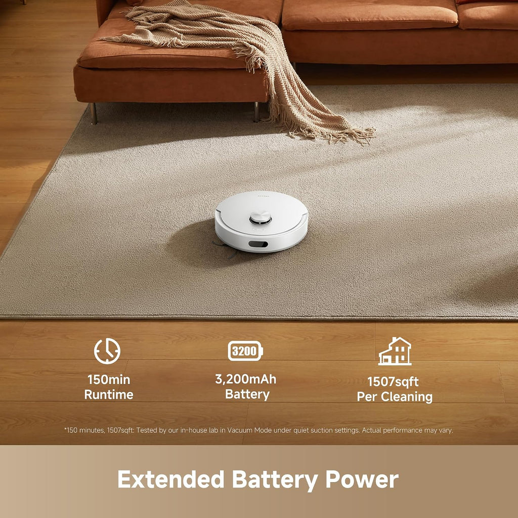 DREAME D20 Air Plus Robot Vac and Mop Combo with 20,000Pa Suction, Anti-Tangling Tech, Auto-Emptying Dock, Deep Carpet Cleaning and Smart Navigation White