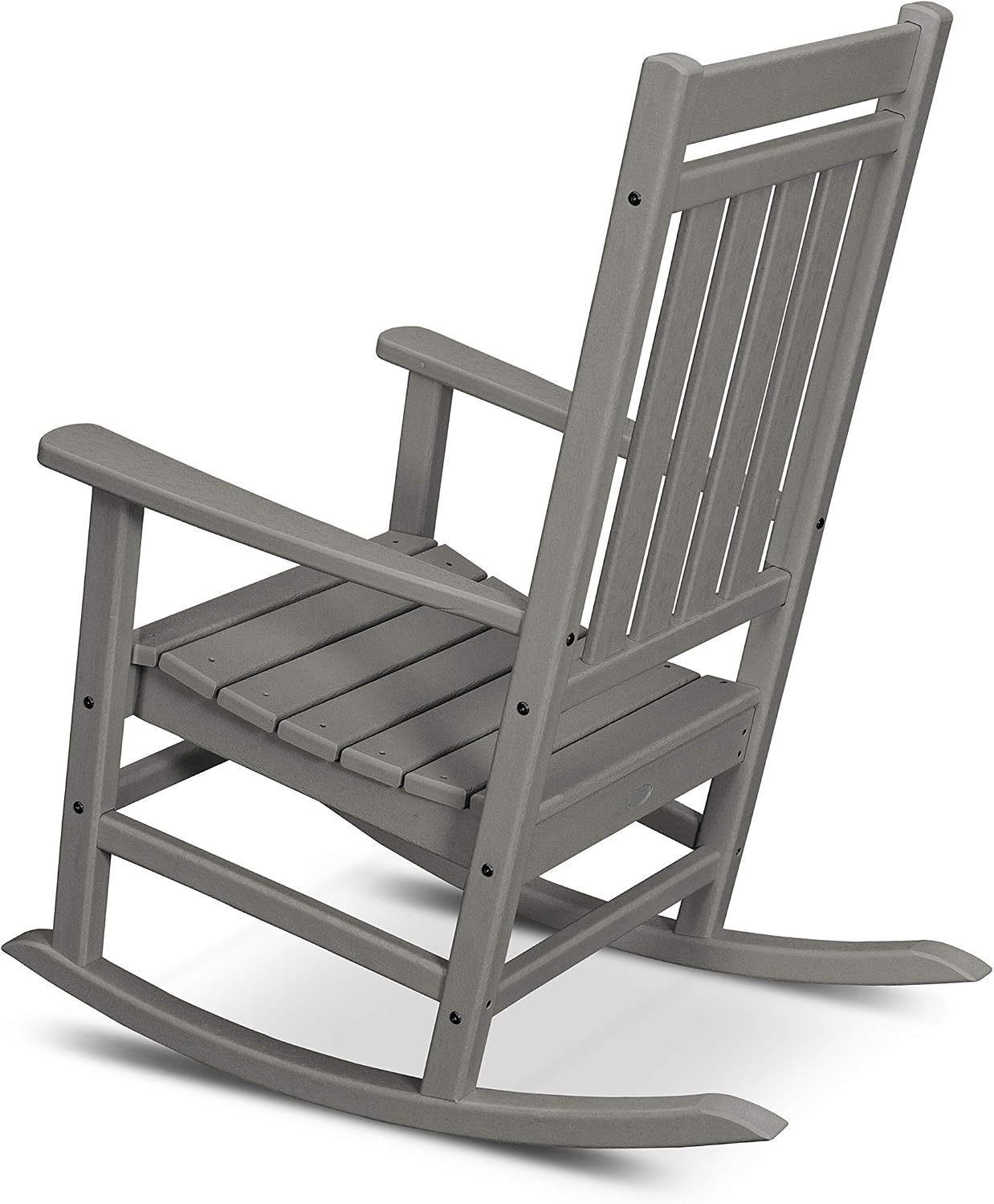 POLYWOOD Estate Rocking Chair, Outdoor Porch Rocker, All-Weather HDPE Patio Furniture, Adult Size, Made in USA, Black