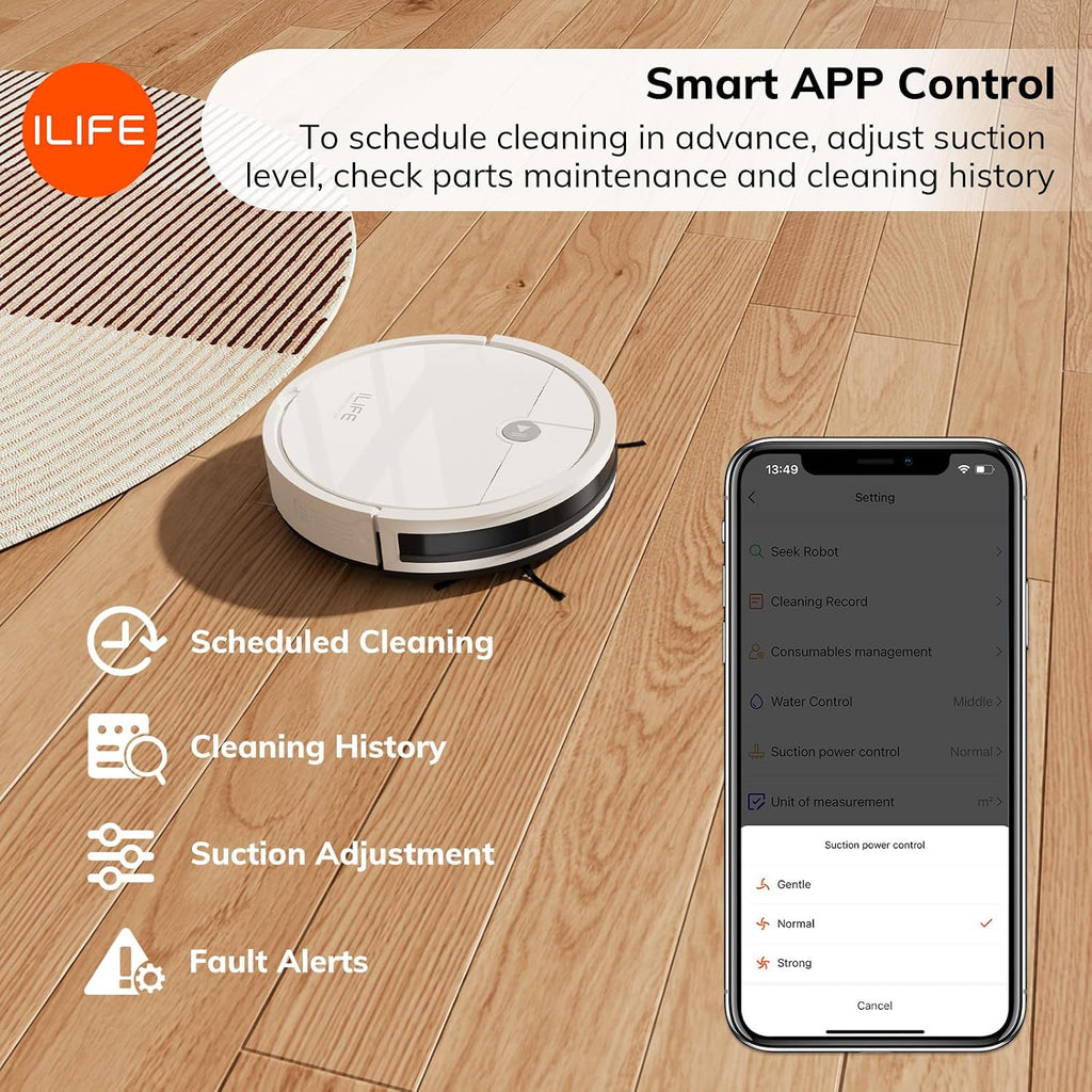 ILIFE X3 Robot Vacuum Cleaner, Tangle-Free 3000Pa Suction, 120 Min Runtime, Self-Charging Robotic Vacuum, 2.4GHz WiFi/App/Alexa Control, Slim, Quiet, Ideal for Pet Hair and Hard Floors