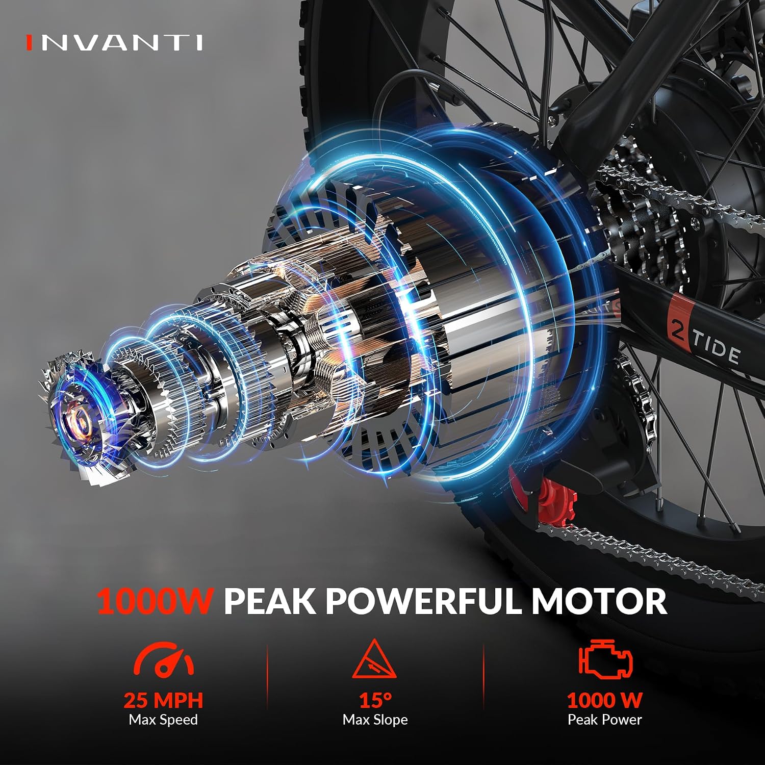 INVANTI Foldable Electric Bike, 1000W Peak Motor Ebikes for Adults, 25MPH Top Speed 45Miles, 20' Step-Thru Fat Tire E-bike for All Terrains with Rear Rack, 7-Speed & Front Suspension Commuting Bicycle