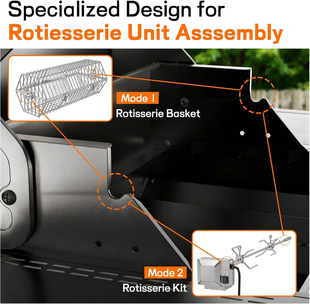 Veralune 5 Burner Gas Grill with Side Burner, Stainless Steel Propane Grill with Porcelain-Enameled Grills, Built-In Thermometer, 68000BTU BBQ Grill for Patio, Backyard, Garden Cooking