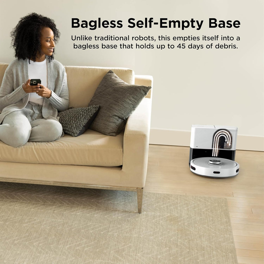 Shark Matrix Clean | Robot Vacuum Cleaner with Powerful Suction for Pet Hair, Rugs, Carpets & Hard Floors | Self-Empty Base | 60-Day Capacity | Voice Control | LiDAR Navigation | Cool Grey | AV2511AE