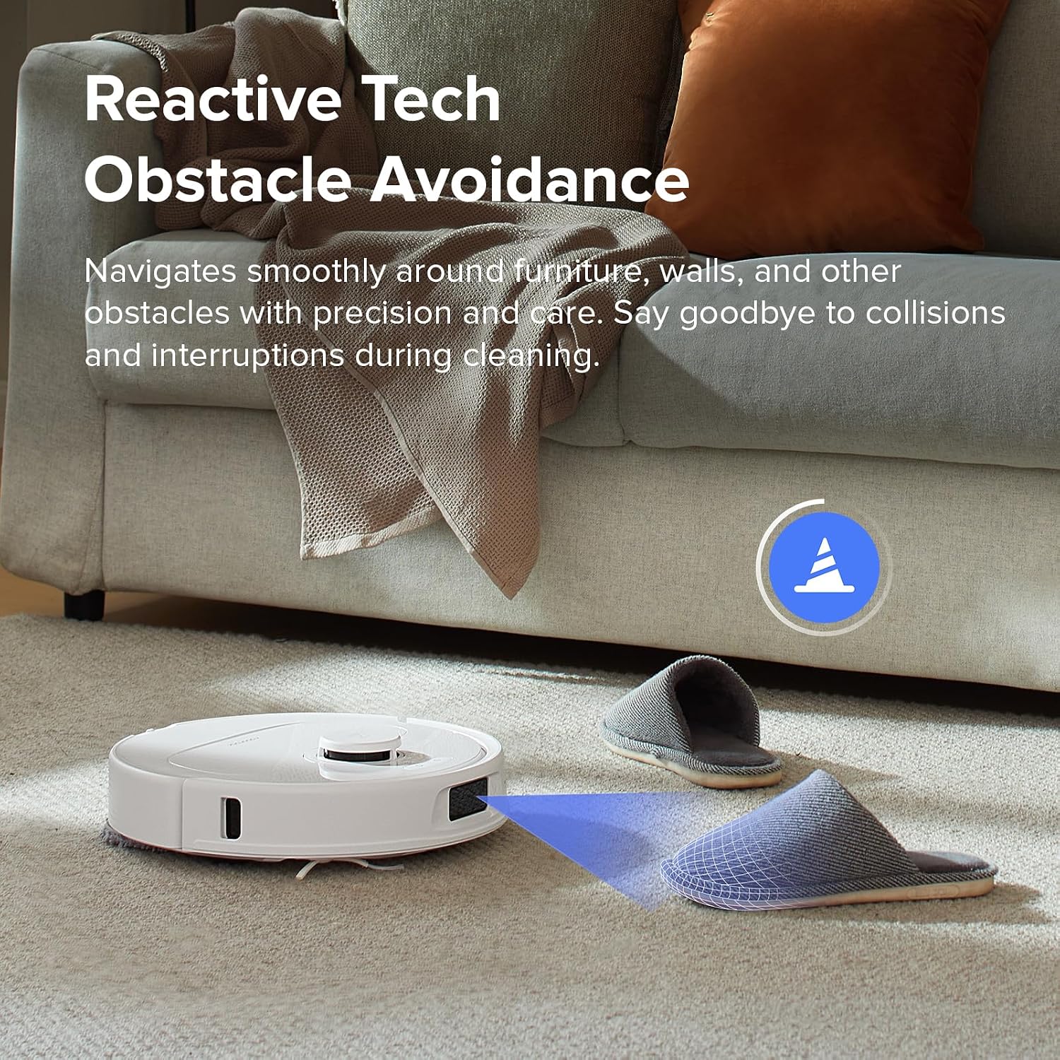 roborock Qrevo S Robot Vacuum and Mop, Self-Drying, Auto Mop Washing, 7000Pa Suction, Self-Emptying & Refilling, 10mm Mop Lifting, 200RPM Spinning Mops, Smart Obstacle Avoidance, White