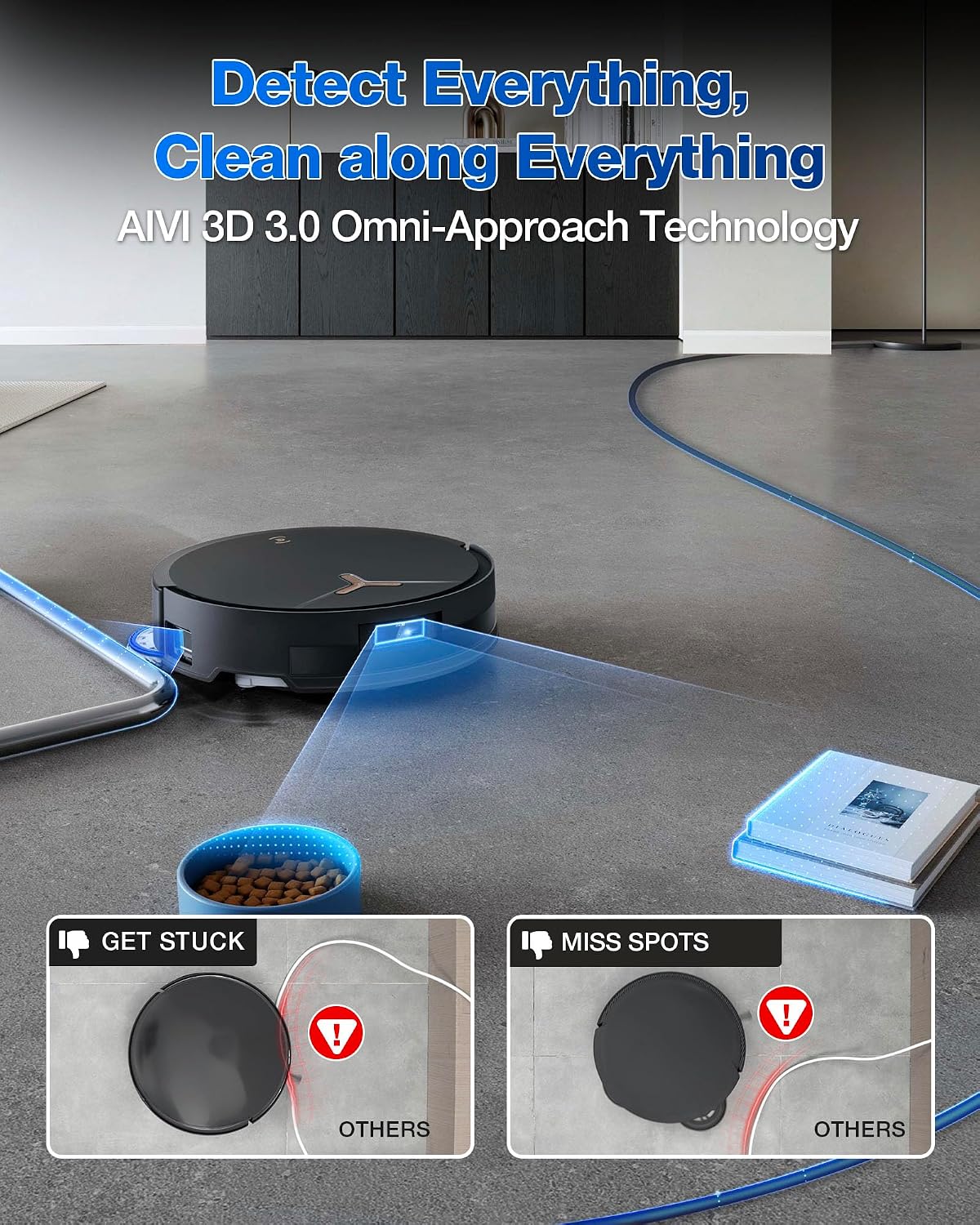 ECOVACS DEEBOT T50 MAX PRO Omni Robot Vacuum and Mop, 18,500Pa Suction, 18mm Auto-Lift, ZeroTangle &TruEdge 2.0, AIVI 3.0 Obstacle Avoidance, Auto Hot Water Mop Wash/Dry/Refill, Self-Emptying