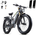 DAMSON Electric Bike for Adults Dual Motor AWD 5000W/3000W/1500W Peak 40MPH/30MPH Dirt Ebike, 52V/48V Max-Output Up to 65/80/120/160 Miles Long Range, 26' Full Suspension Fat Tire Mountains Bicycle
