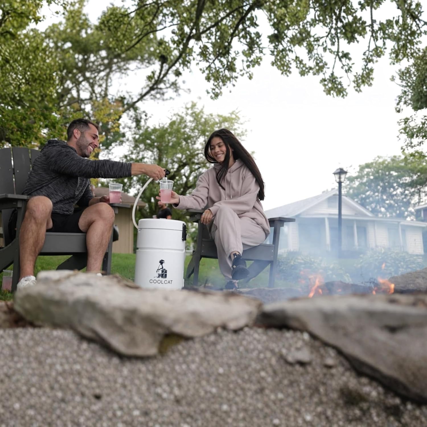 CoolCat 2-Gallon Electric Cooler Beverage Dispenser | Battery-Powered & Rechargeable Insulated Drink Dispenser with 24-Hour Pump | Portable Water Cooler for Camping, Tailgating & Parties