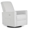Evolur Harlow Upholstered Power Glider Recliner with USB Charging – Rocking & 275° Swivel with Smooth Glide – Greenguard Gold & FSC Certified – Modern Nursery and Living Room Chair in Fog