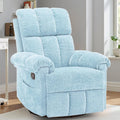 Korser Recliner Chair, Swivel Rocker Recliner Chair for Adults, Small Recliners for Small Spaces, Manual Recliner with Side Pockets, Upholstered Nursery Rocking Chair for Living Room, Chenille, Blue