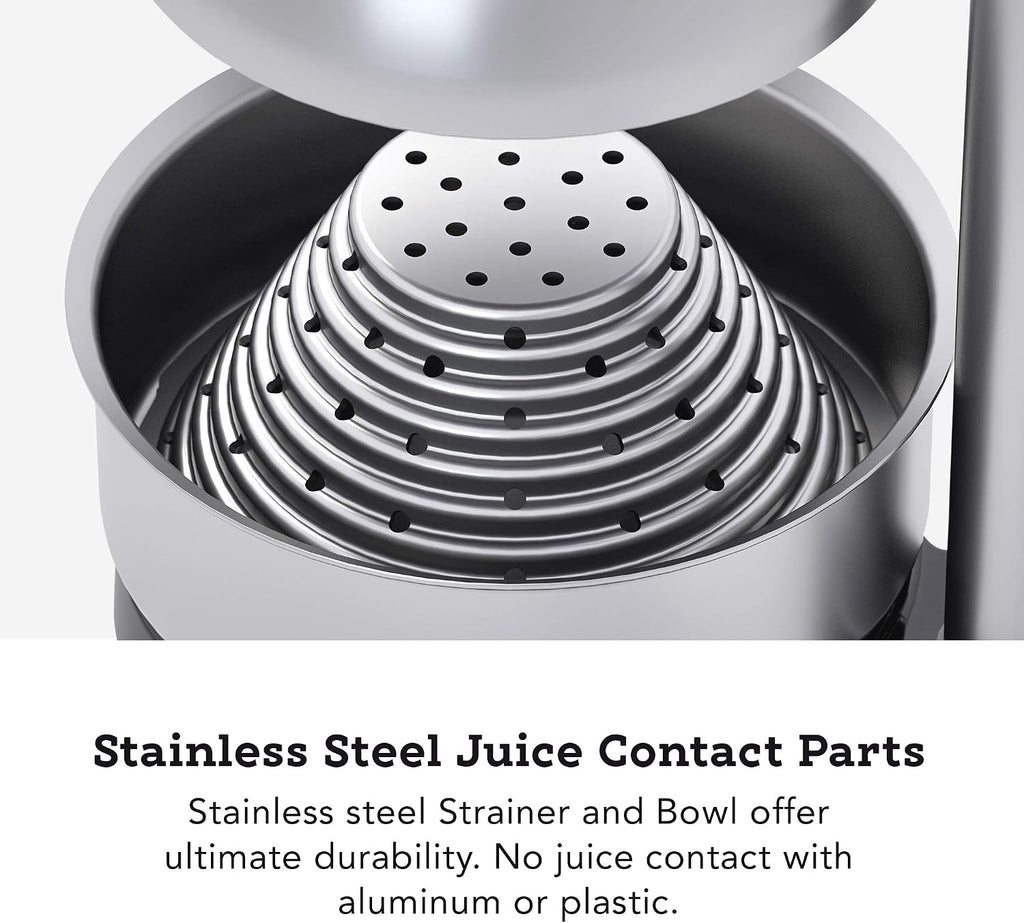 Tribest Pro MJP-100 Professional Manual Cold Press Juicer Machine for Orange, Lemon, and other Citrus Fruits, Gray