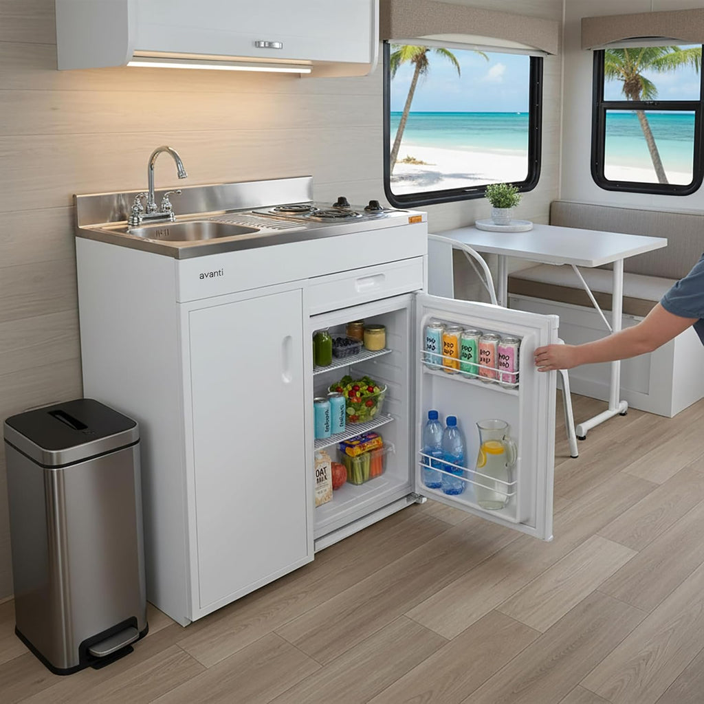 Avanti CK3616 36' Energy Star Rated Complete Compact Kitchen Stainless Steel Sink and White body