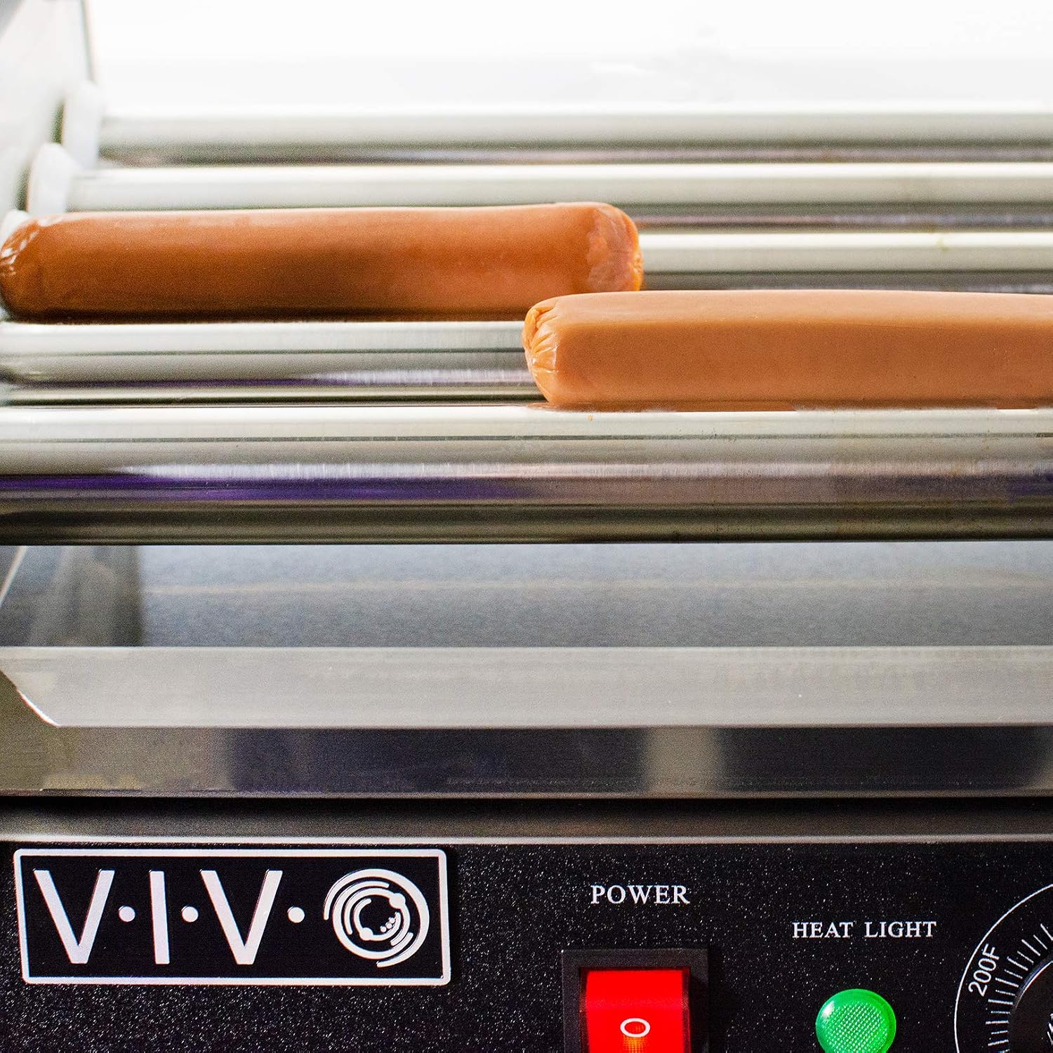 VIVO Electric 12 Hot Dog 5 Roller Grill Cooker Warmer, Stainless Steel, Commercial and Household 700W Machine, HOTDG-V005