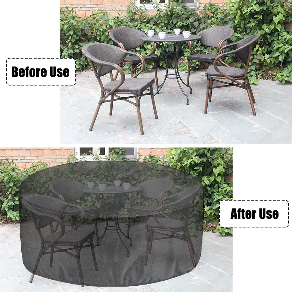 Garden Furniture Covers Round 110' D x 39' H, Waterproof Outdoor Table Chairs Cover, 420D Heavy Duty Gas BBQ Grill Cover, Dust Proof Furniture Protective Cover (280x100cm)
