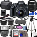 Canon EOS 2000D (Rebel T7) DSLR with 18-55mm Lens 3 Lens Kit Bundled with 64GB Memory Card, Extra Battery, 3PC Filter Kit, Tripod, Case + Complete Photo Bundle - International Model, Black (Renewed)