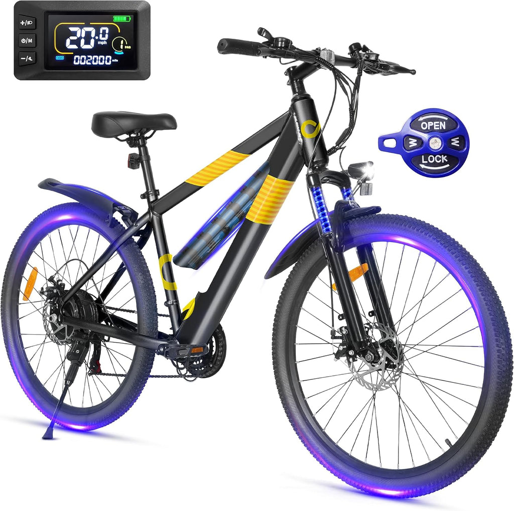 Multijoy Electric Bike for Adults,26' E-Bike with 700W Peak Motor 21-Speed,Up to 50 Miles Removable Battery,Front Fork Suspension Dual Disc Brakes,Ebikes for Adults Commute Mountain All Terrain