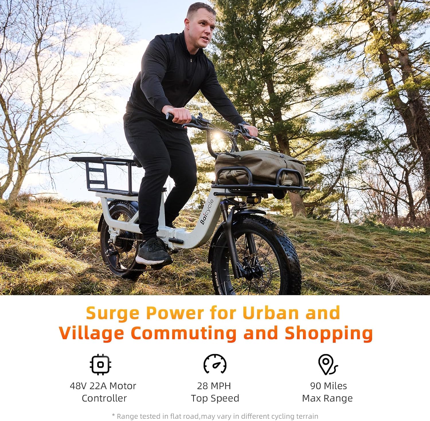 28 MPH Electric Bikes for Adults 20 x 3 inch Fat Tire Ebike with 90 Miles(PAS) Long Range 48V Removable Battery E-Bike 7 Speed Step Thru Electric Bicycle