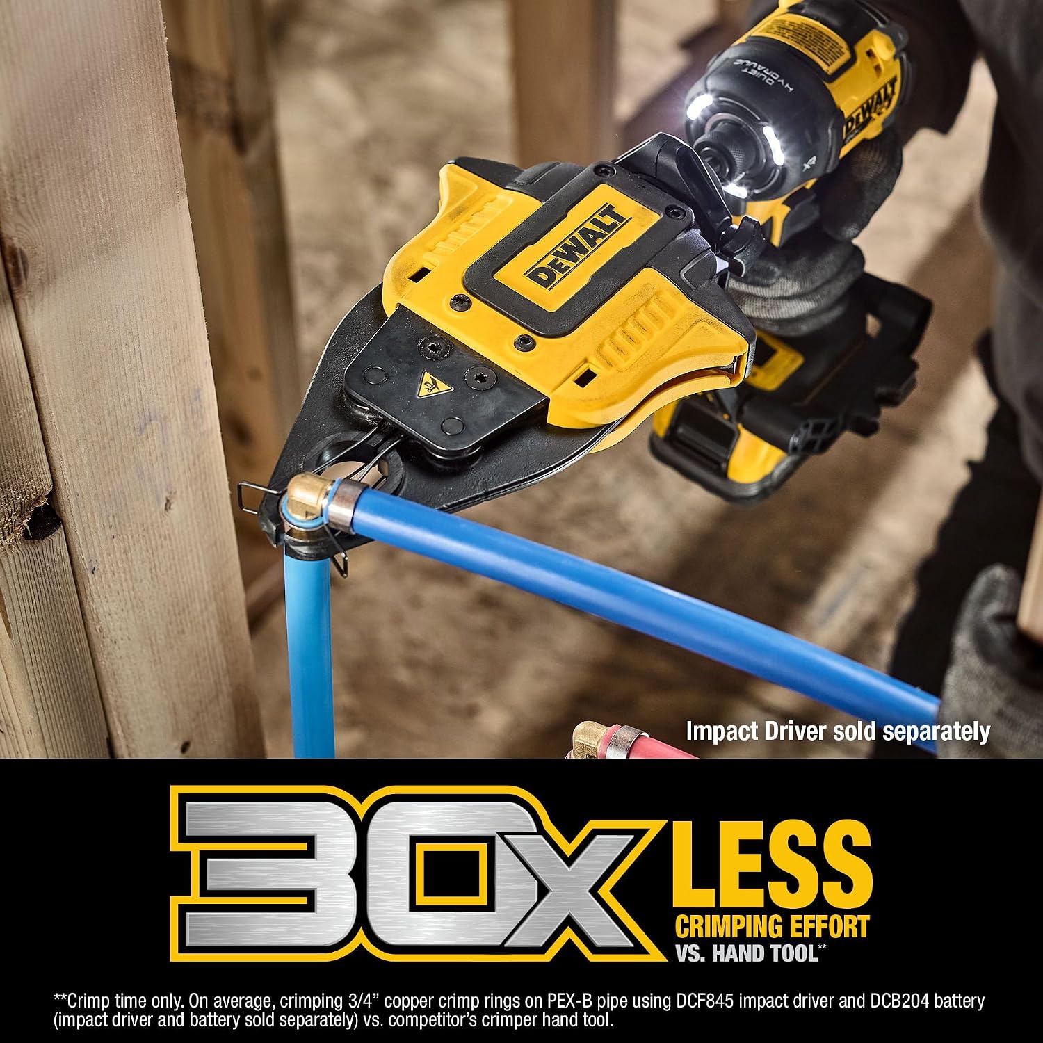 DEWALT IMPACT CONNECT PEX Crimp Ring Attachment for Impact Driver, Plumbing Tool (DWAPXCIR)