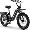 Cybervelo 1500W Motor Peak Electric Bike for Adults and Teenagers, 48V 20AH Removable Battery Step Thru EBike, 30+MPH, 80 Miles Max Range, 20' Fat Tire Adult Electric Bicycles for 7 Speed