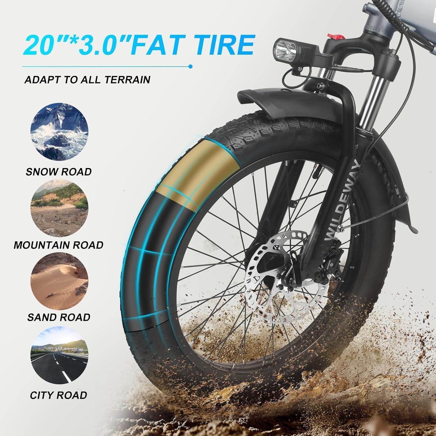 Wildeway Folding Electric Bike for Adults with 750W Motor 32Ah Battery Long Range FW11 Ebike 20 * 3.0 Fat Tire Foldable Adults Electric Bicycle for Men Women City Commuter Delivery 2 Seat