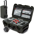NANUK 935 Pro Photo Kit – Waterproof Travel Camera Hard Case with Padded Dividers and Wheels, 22' x 14' x 9' - Dustproof and Impact Resistant, Airline Carry-On Approved – Olive