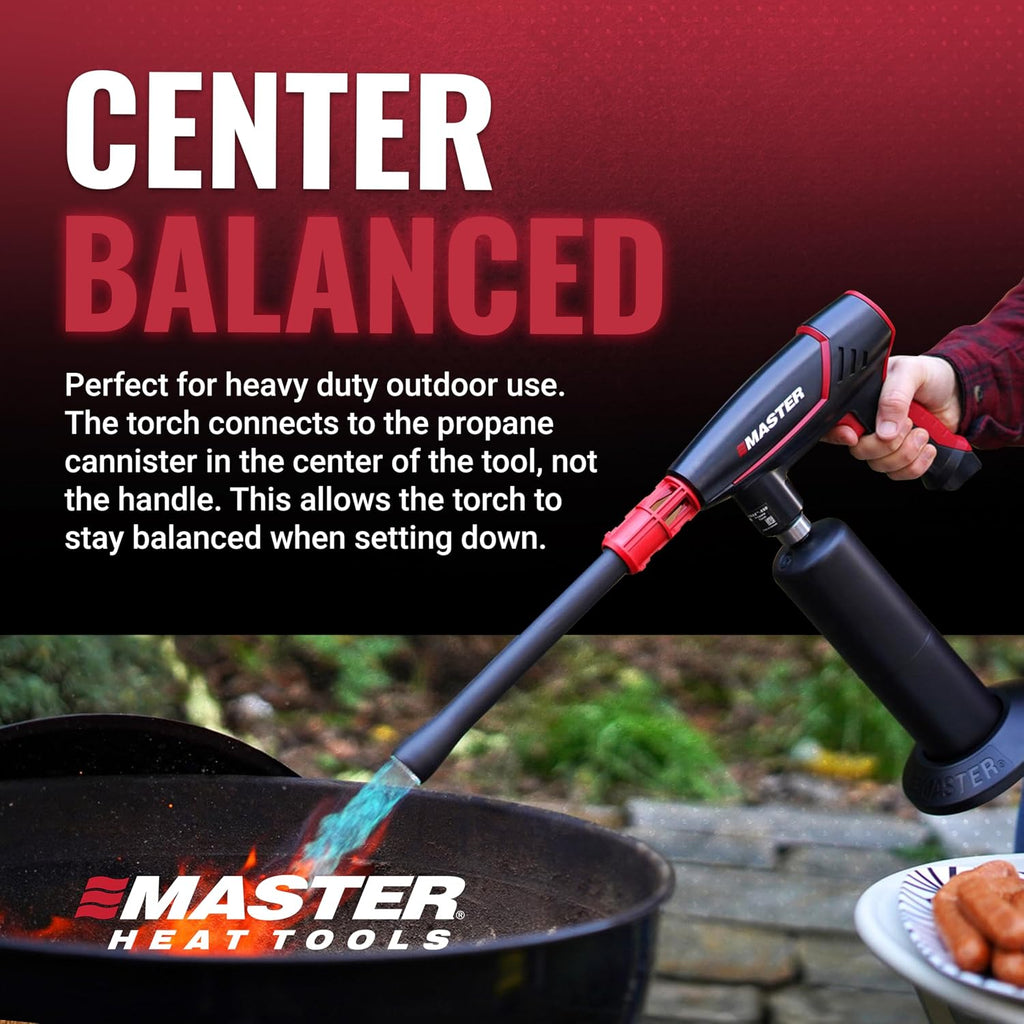 MASTER APPLIANCE VMAX-550 2-in-1 Propane Torch - High Powered Grill Gun & Fire Pit Starter - Self-Igniting Flame for BBQ's, Charcoal, Campfires & Sous Vide - Pro Grade Design, Engineered in USA