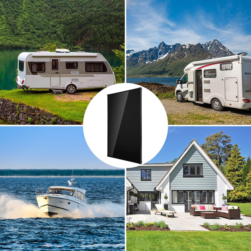 Topsolar Solar Panel Kit 170 Watt 12 Volt Monocrystalline Off Grid System for Homes RV Boat + 30A 12V/24V Solar Charge Controller + Solar Cables + Z-Brackets for Mounting