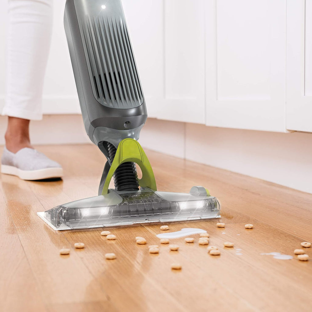 Shark VM252P10 VACMOP Pro Cordless Hard Floor Vacuum Mop with LED Headlights, 12 Disposable Pads & 12 oz. Cleaning Solution, Charcoal Gray