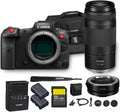 Canon EOS R5 C Mirrorless Cinema Camera 45MP Full Frame 8K RAW Video Dual Pixel AF Hybrid Photography Filmmaking Camera (5077C002) + Canon RF 75-300mm Lens + Adapter EF-EOS R + LP-E6P Battery + More