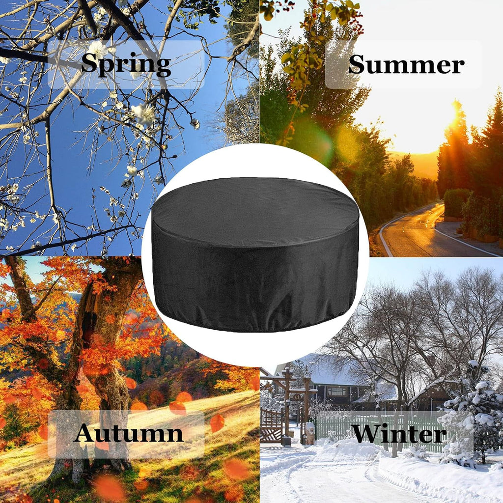 Garden Furniture Covers Round 110' D x 39' H, Waterproof Outdoor Table Chairs Cover, 420D Heavy Duty Gas BBQ Grill Cover, Dust Proof Furniture Protective Cover (280x100cm)