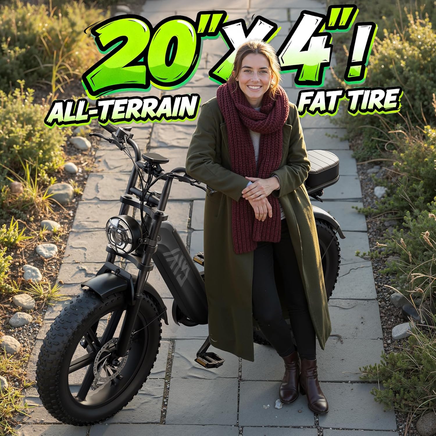 TST Electric Bike for Adults, 1500W Peak Motor 60 Miles Fat Tire Ebike with 48V 15Ah Removable Battery 20' Fat Tire Electric Bike, Full Suspension and 7-Speed