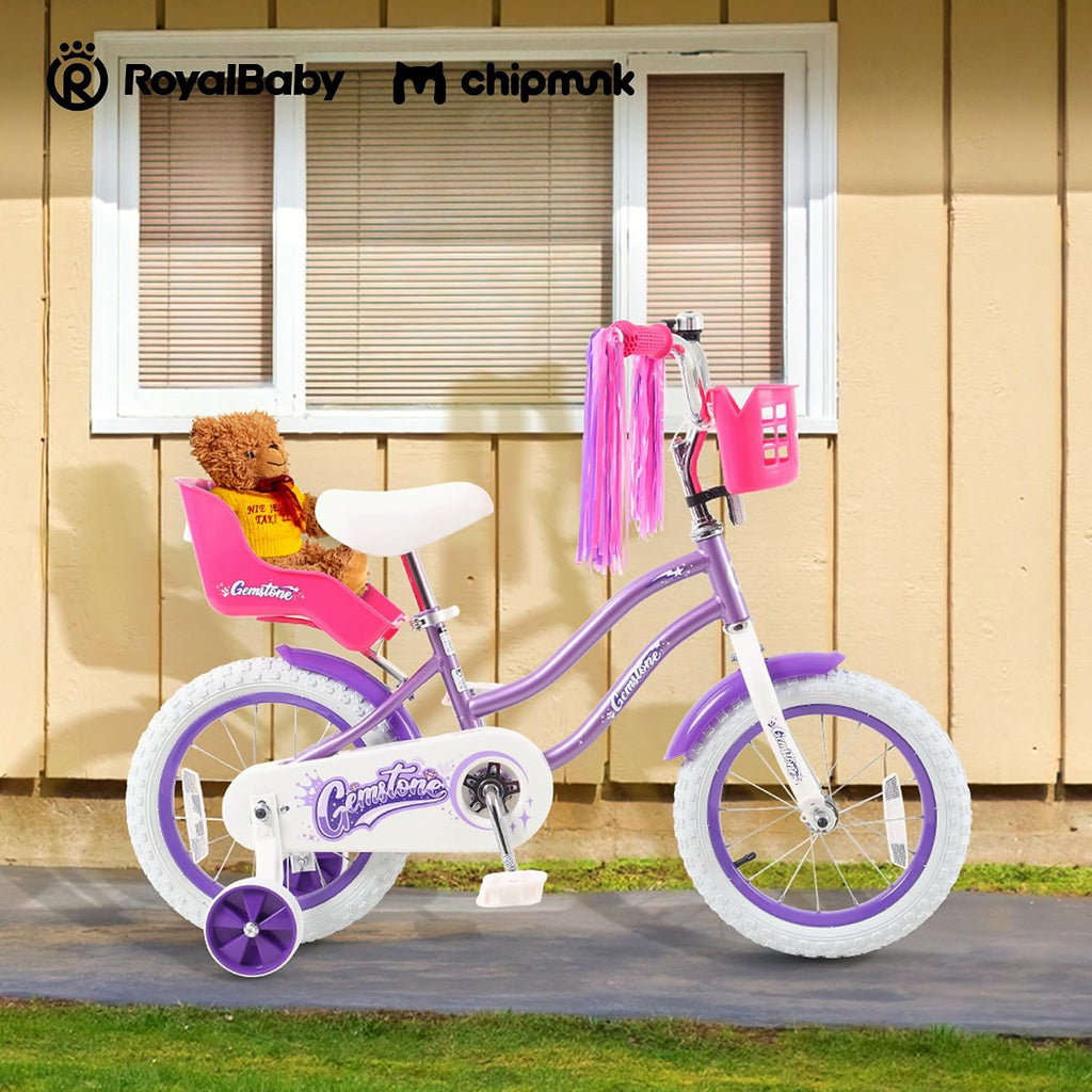 Chipmunk Kids Bike 12 14 16 18 Inch Bicycle with Training Wheels Beginners Boys Girls Ages 3-10 Years Multiple Colors