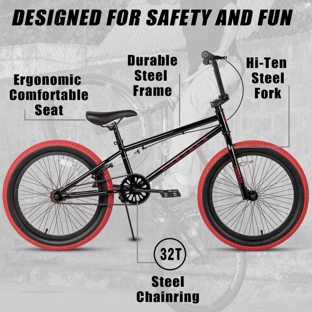 cubsala Freestyle BMX Bike, 18 20 Inch Kids Bicycle for 5-13 Years Old Kids and Beginner Level Rider, Multiple Colors